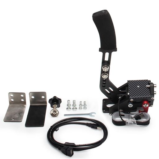 VEHSUN サイドブレーキ PC ハンドブレーキ USB ロジクール G25 G27 G29 T300 T500 G923 G920 WRC9に対応 64ビット シミュレーション レーシングゲーム用 アルミ製 クランプ付き ブラック|U-JIN SHOP 店