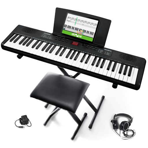 Alesis 鍵盤 洋琴 61鍵盤楽器 金棒引き内蔵 携帯型 未経験者向け 陰電子鍵盤 照明ランプ 涼み台 受話器 経口避妊薬/楽譜照明ランプ 300声遣い 無償性習い事嘱する Melody 61 MK4