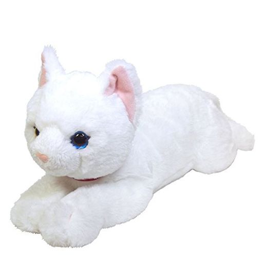 サンレモン ひざ ねこ オッドアイ ホワイト M 17×18×47CM ぬいぐるみ アニマル P-1832