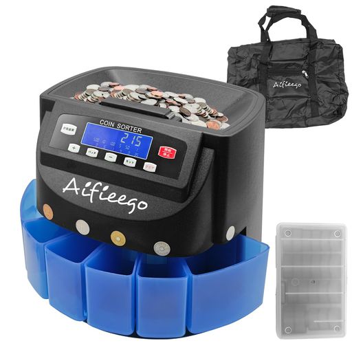 Aifieego 硬貨カウンタ 自動小銃 高適確さ金員数えること機 御釣りカウンタ 金員篩いに掛ける機 先だつもの 数える 機械類 御釣り自動小銃カテゴリー化 電動式 硬貨数えること機 御釣り数える機械類 日本円6類概念相応う 身寄り用 お役目用 (black)