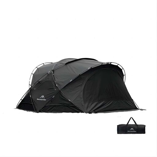 Mountainhiker ドームシェルターテント 4人用 アルミポール採用 210Dオックスフォード+ブラックコーティング 四季対応 UVカットUPF50+ 耐水圧3000mm 煙突穴付き 防風防雨収納バッグ付き ファミリ&hellip;｜U-JIN SHOP 店