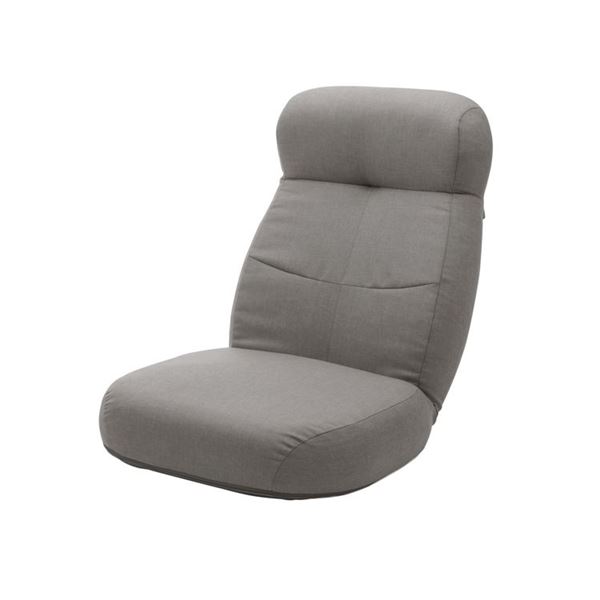 【10%OFFクーポン進呈中！】大型 座椅子/フロアチェア 【グレー】 幅62cm 日本製 スチールパイプ ポケットコイルスプリング 〔リビング〕【代引不可】