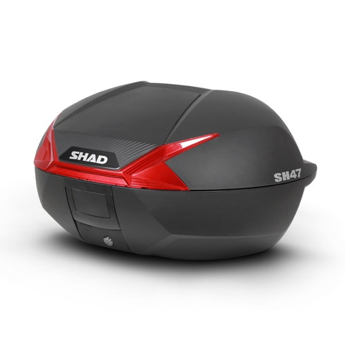SHAD (シャッド) SH47 トップケース レッド カーボン バイク トップケース リアボックス ツーリング 収納 キャンプ 宿泊