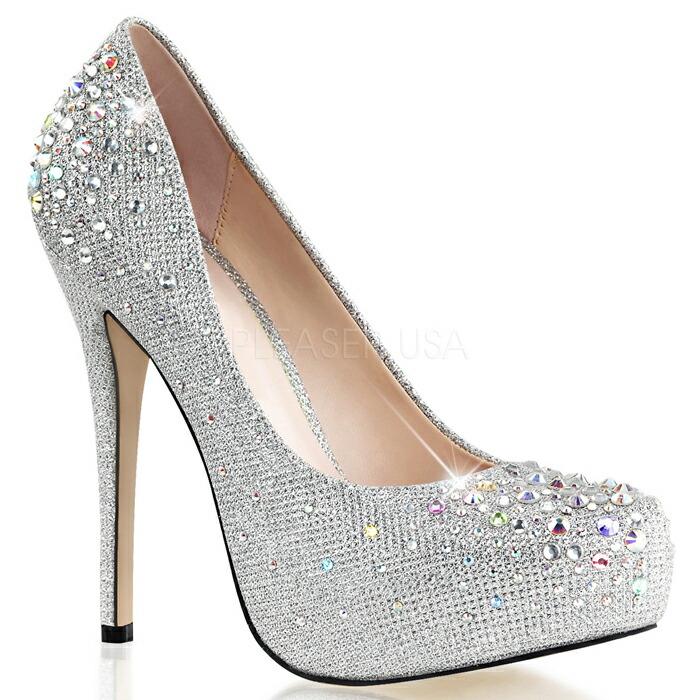 選べる靴用品プレゼント付 Pleaser プリーザー 即納 厚底パンプス ハイヒール レディース 靴 銀 シルバー カジュアル パーティー コスプレ衣装 お呼ばれ キャバ かわいい 通勤 結婚式 ウエディング おしゃれ 衣装 オフィス ヒール12cm 13cm DESTINY-06R DEST06R/SGFA｜輸入品屋さん