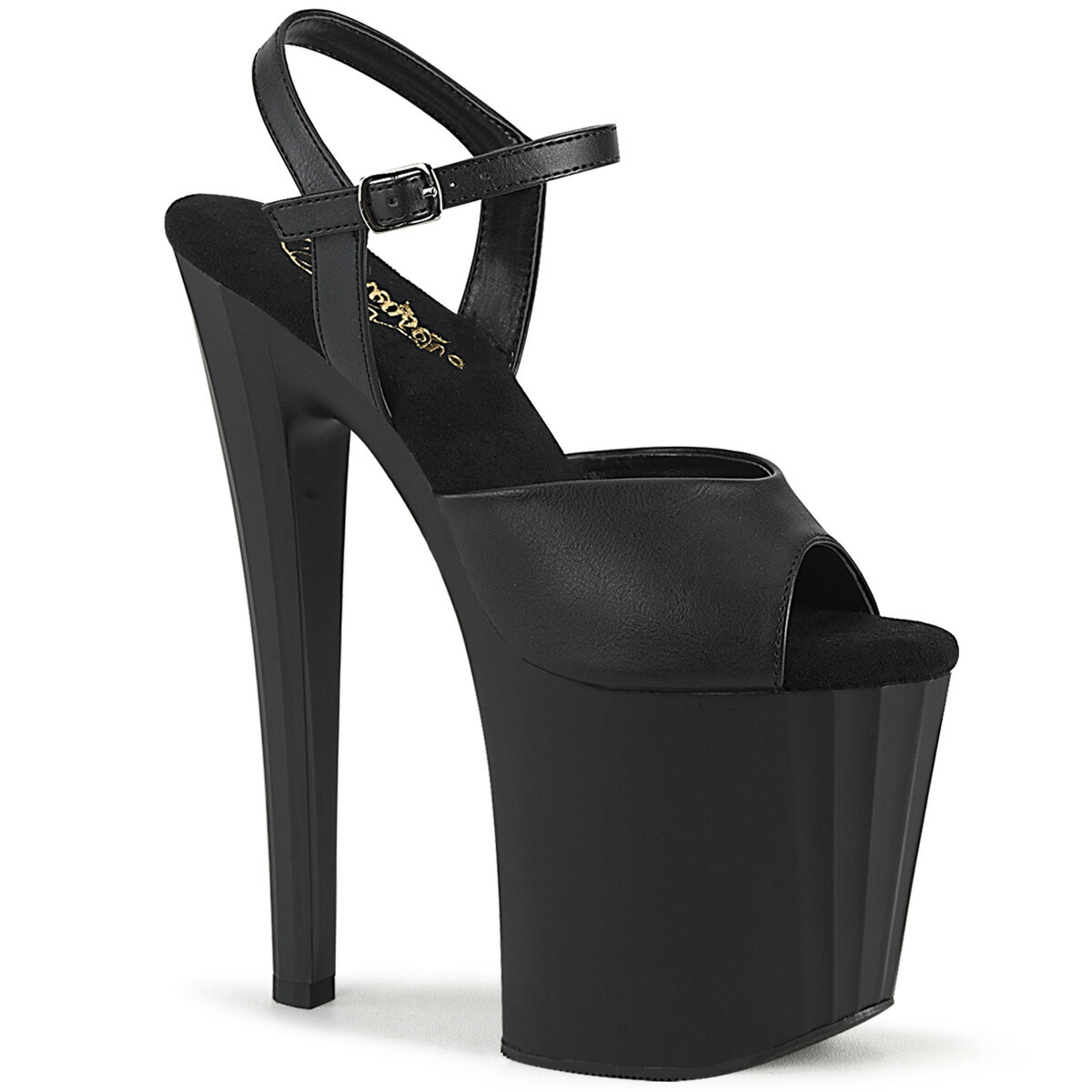 選べる靴用品プレゼント付 取寄せ Pleaser プリーザー アンクルストラップ 厚底サンダル 超厚底 サンダル 20cmヒール ブラック 黒 マットつや消し 大きいサイズあり レディース靴 シューズ 厚底ヒール ハイヒール キャバ ポールダンス ライブ 衣装 ENCHANT-709 ENC709/BPU/M