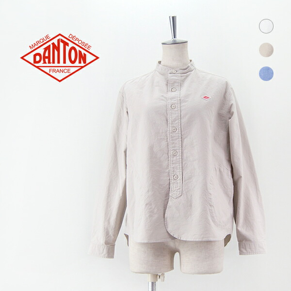 DANTON ダントン レディース オックスフォード バンドカラーシャツ SOLID［DT-B0279SOX］【2024SS】