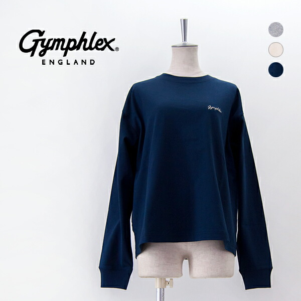 Gymphlex 体育館フレックス レディース 綿織物ティーシャツ 労働者の一団のど首長袖ティーシャツ［GY-C0486HKT］【2025FW】