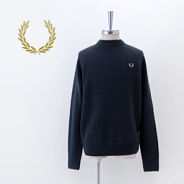 【SALE 30%OFF】FRED PERRY フレッドペリー メンズ ラムズウール ラグラン前掛け［K1548］【2025FW】【返品取り替えっこ不可】