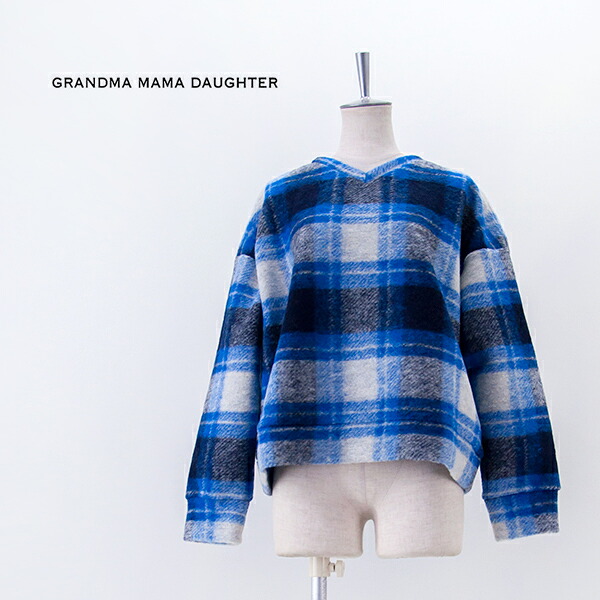 【SALE 30%OFF】GRANDMA MAMA DAUGHTER グランマ ママ ドーター レディース スライバーチェックVネックプルオーバー［GC2536971］【2025FW】【返品交換不可】｜ユナイテッドオーク