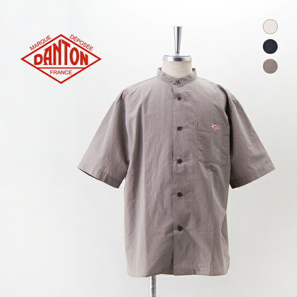 DANTON ダントン メンズ コットンリネン バンドカラーシャツ［JD-3788SCL］【2025SS】｜ユナイテッドオーク