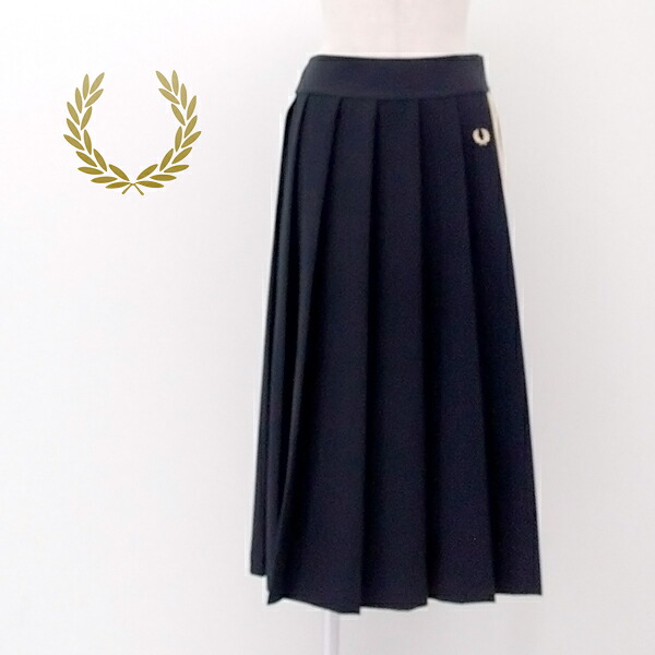 FRED PERRY フレッドペリー レディース テープディテール プリーツ ミディ スカート［E2107］【2026SS】｜ユナイテッドオーク