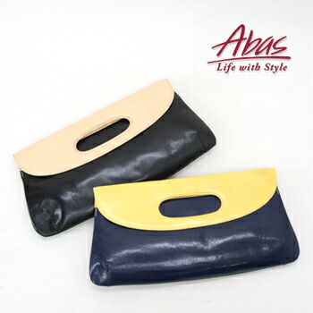 【SALE 60%OFF】Abas アバス バッグ 牛革 バイカラークラッチバッグ［5534214714］【FW】【返品交換不可】｜ユナイテッドオーク