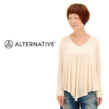 alternative apparel オルタナティブアパレル レディース eva long-sleeve top Vネックカットソー［32039N5］(6s3-7)