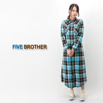 FIVE BROTHER ファイブ茶飲み友だち レディース ウエスタンシャツワンピース［1513198］【FW】(6s3-7)