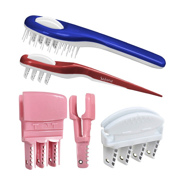 ヘアカットブラシ4点セット サローネ ヘアカットブラシ ヘアカットコーム 替え刃 セット すきばさみ 髪の毛 散髪 自分で ヘアカット セルフカット ブラシ ヘアブラシ 髪 前髪 すく すきカミソリ 人気no 1