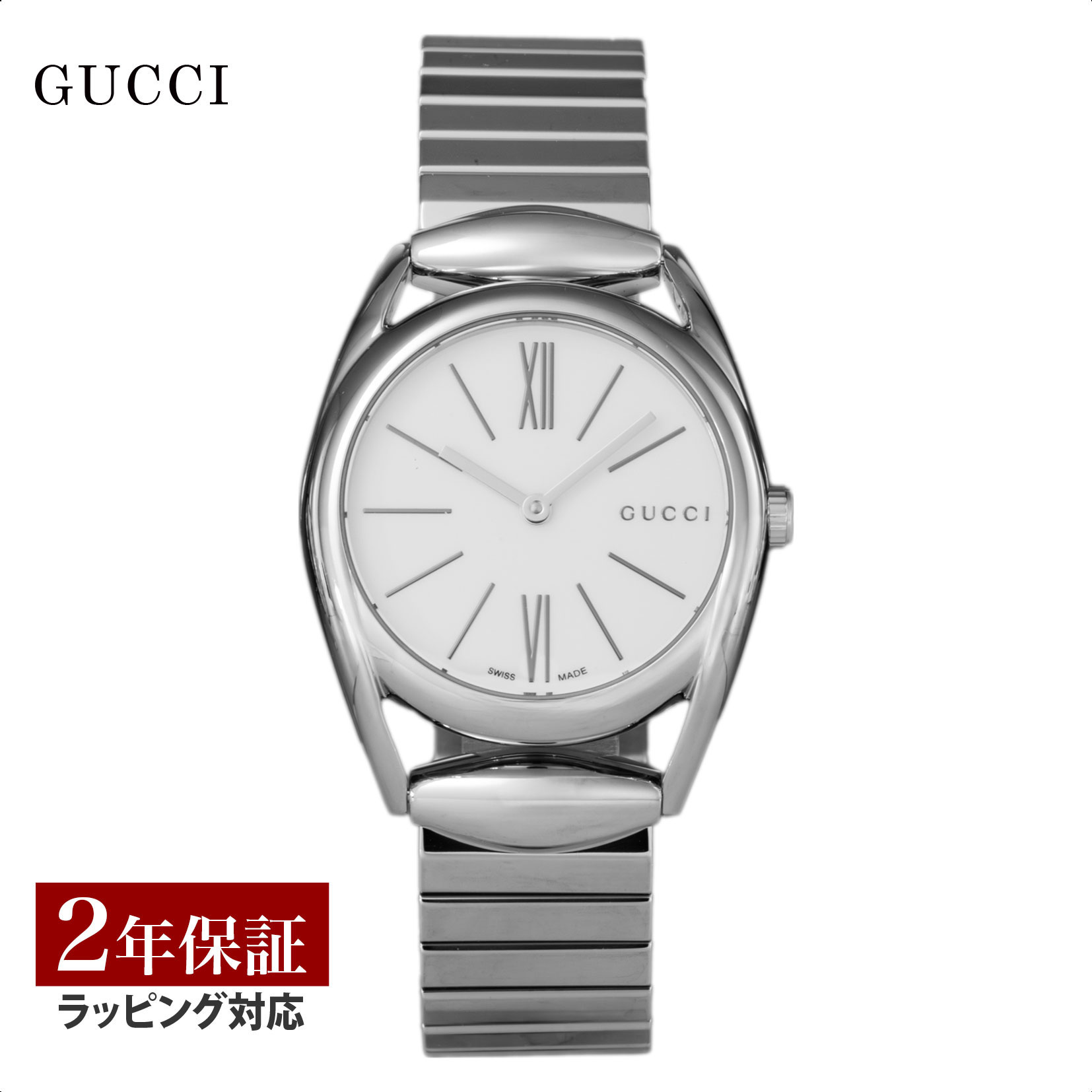 70-8☆超美品☆ GUCCI グッチ 腕時計 6400L 希少 保護シール GUCCI グッチ 6400L レディースウォッチ ゴールド×シェル文字盤