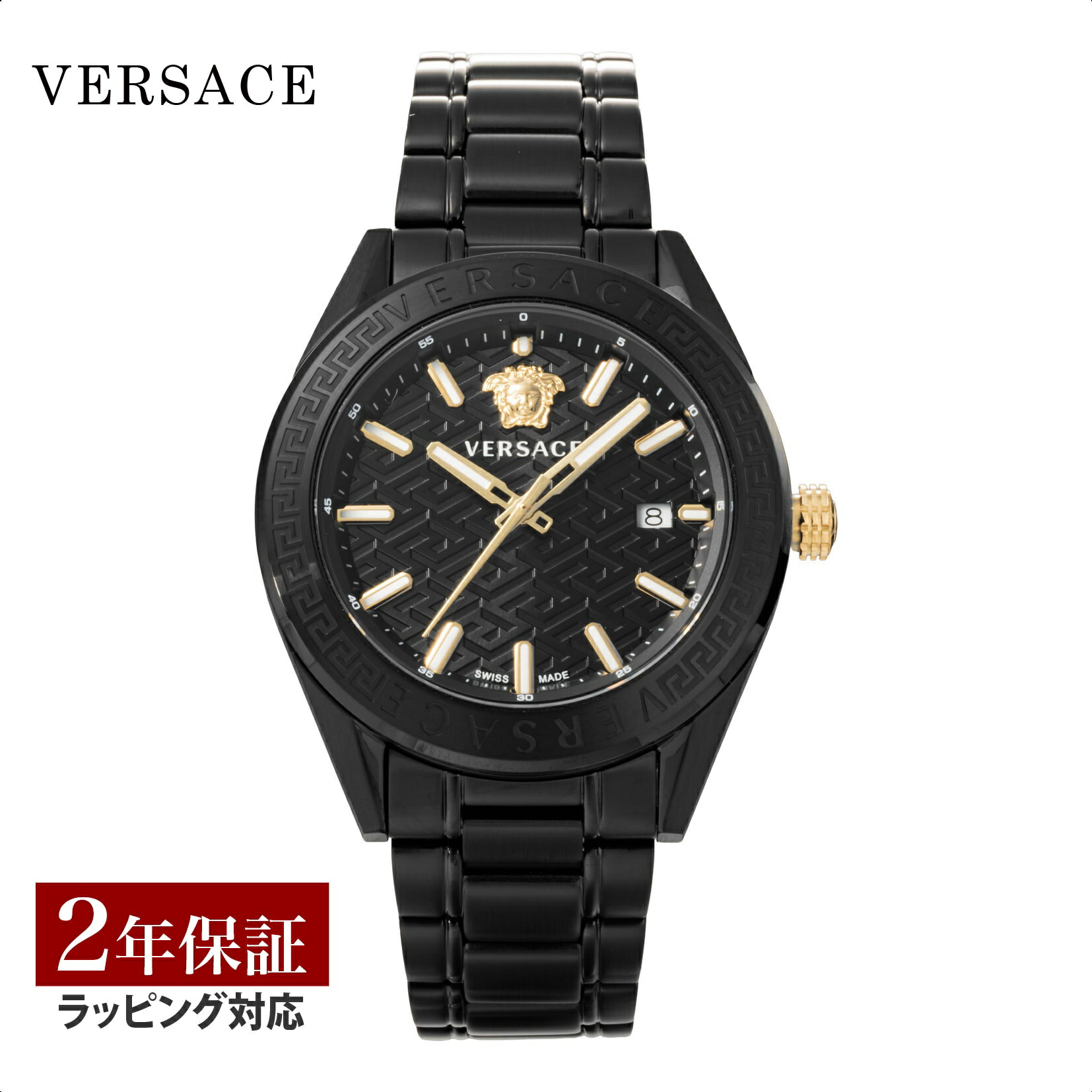 ヴェルサーチェ VERSACE メンズ 時計 ブイコード V-CODE クォーツ ブラック VE6A00925 腕時計 高級腕時計 ブランド