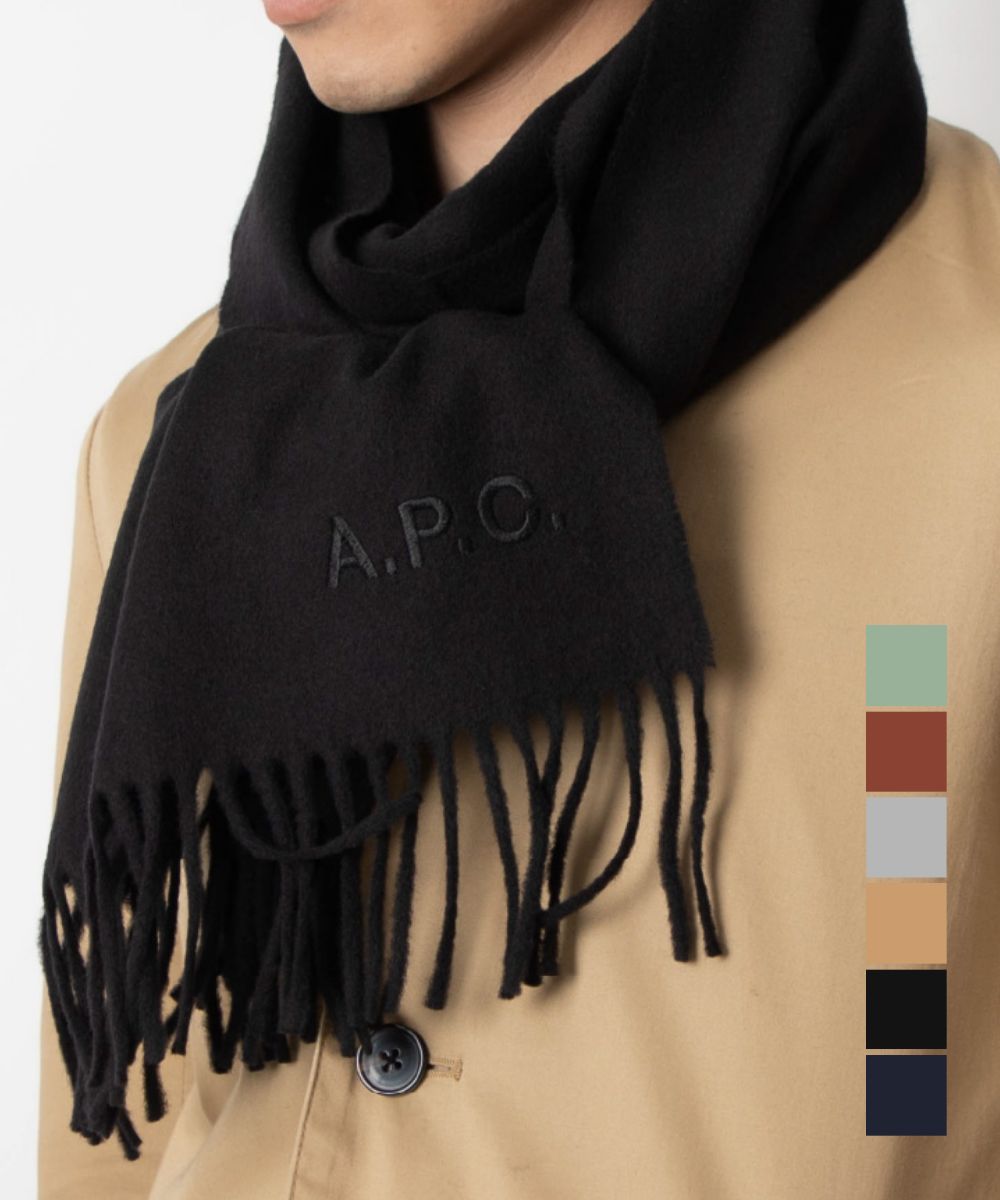 新品　A.P.C. コットンマフラー　ボーダー　ネイビー　レッド　アーペーセー 楽天市場】apc マフラーの通販