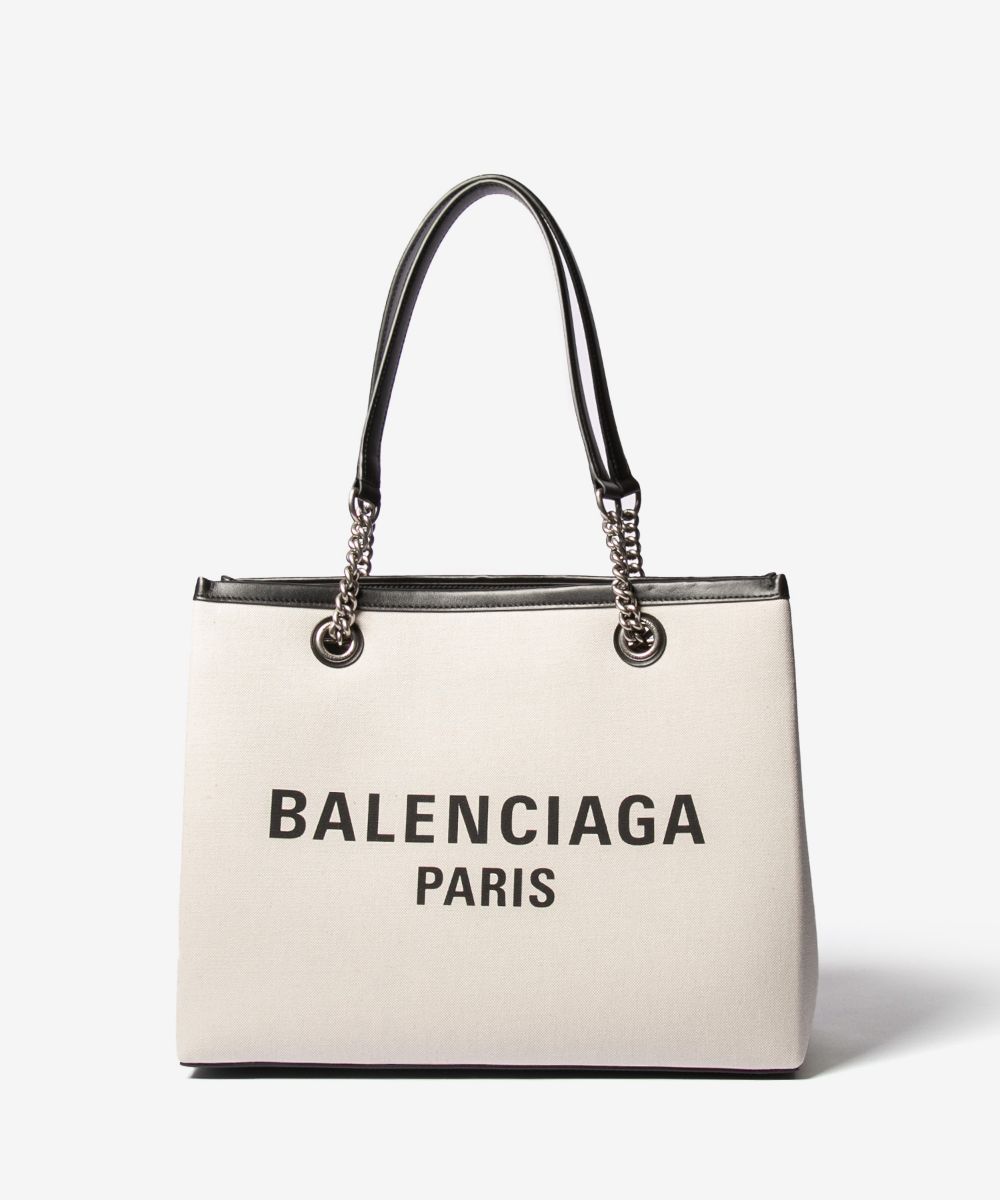 BALENCIAGA トートバッグ ホワイト/ブラック バレンシアガ BALENCIAGA レディース 鞄 トートバッグ ロゴ ユニ