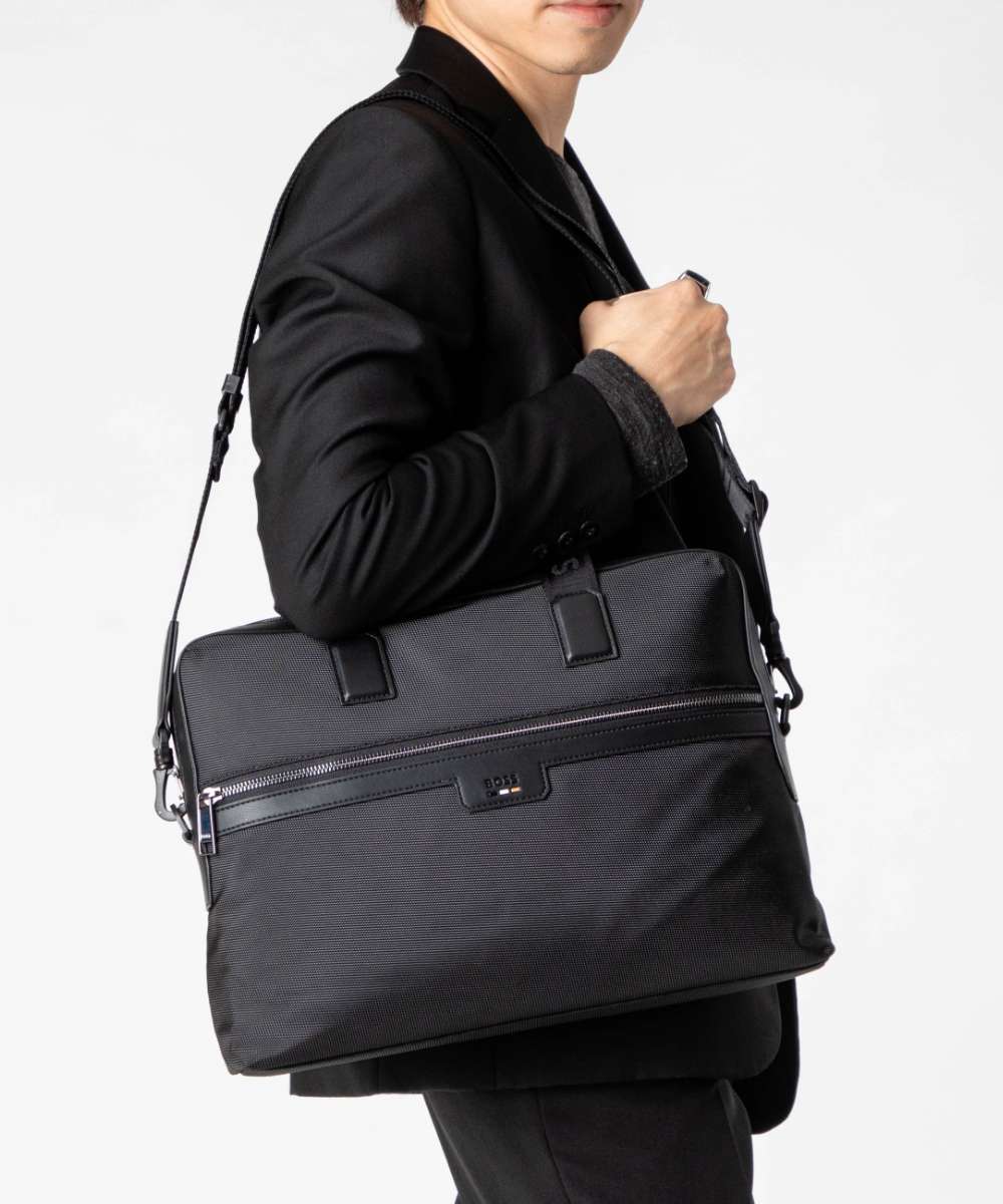 BOSS ビジネスバッグ ブラック レザー　ブリーフケース本革 楽天市場】HUGO BOSS ヒューゴボス ブリーフケース Ray_S doc case N