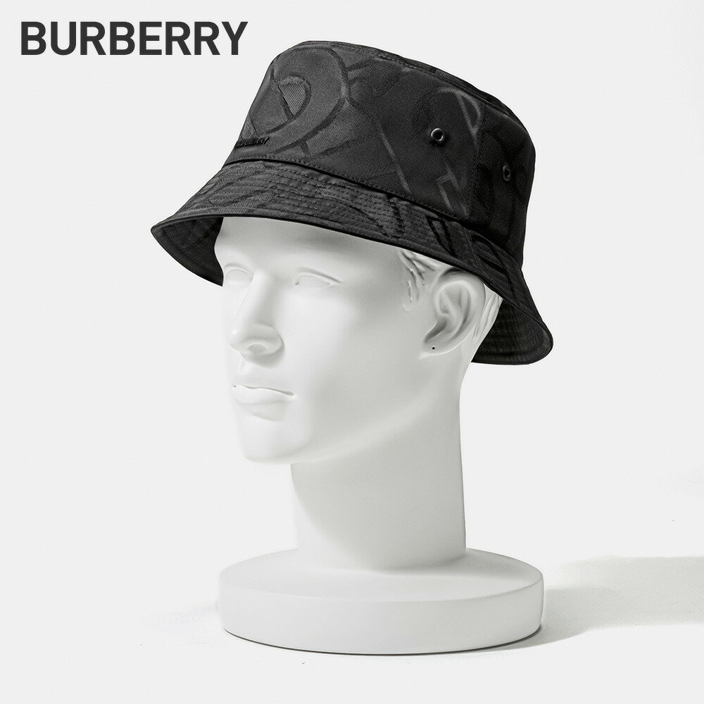 バーバリー BURBERRY 8048768 ハット メンズ 帽子 モノグラムジャカード バケットハット コットン ハット 帽子 日差し 休日 アウトドア A1208 S M L チャコール