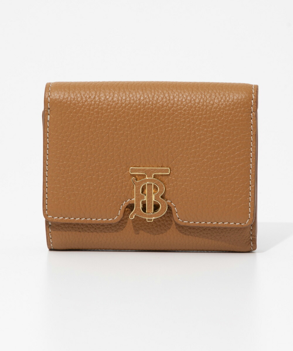 BURBERRY TBロゴ　三つ折り財布 グレインレザー 近年モデル ブルー BURBERRY TBロゴ 三つ折り財布 グレインレザー 近年モデル