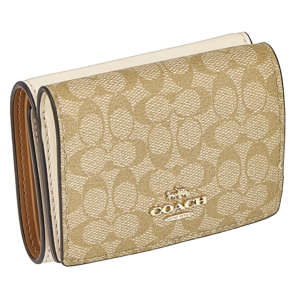 Coach コーチ シグネチャー 送料無料 あす楽 レディース財布 Coach アメリカ 財布 ブランド レディース ウォッレット さいふ 三つ折り財布 財布 コーチ Coach 三つ折り財布 レディース 財布 メンズ アウトレット ライトカーキ ベージュ ホワイト シグネチャー