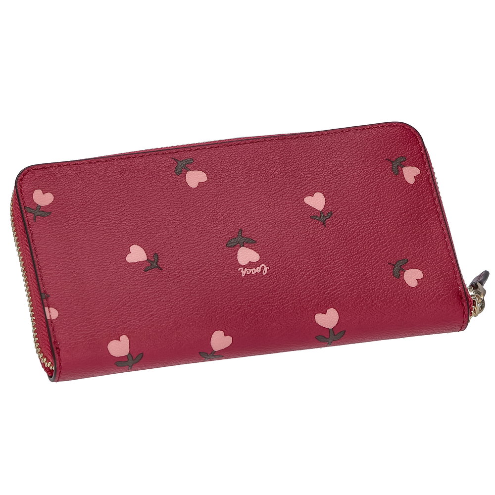 クーポン配布中 交換無料 コーチ Coach 長財布 レディース 財布 メンズ アウトレット レッド マルチ ハートフラワー C3287 最大30 Off Fovia Com