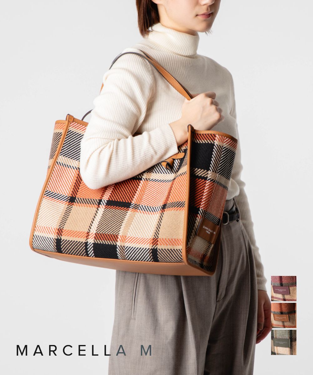 ジャンニキアリーニ GIANNI CHIARINI MARCELLA M マルチェッラ BS 6850 BLMR トートバッグ チェック レディース バッグ