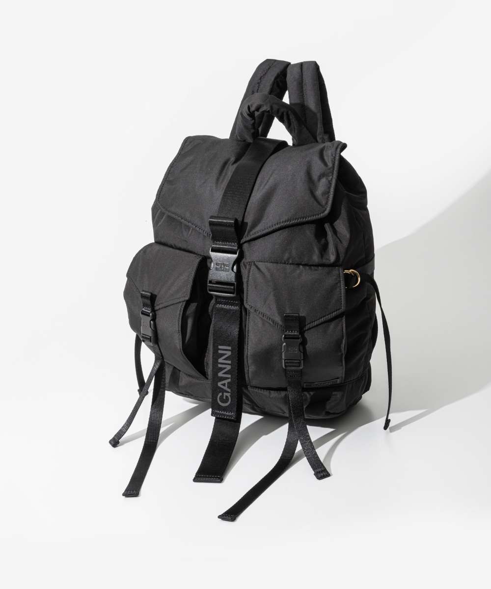 GANNI ブラック バックパック 楽天市場】ガニー リュック バックパック リサイクルテック
