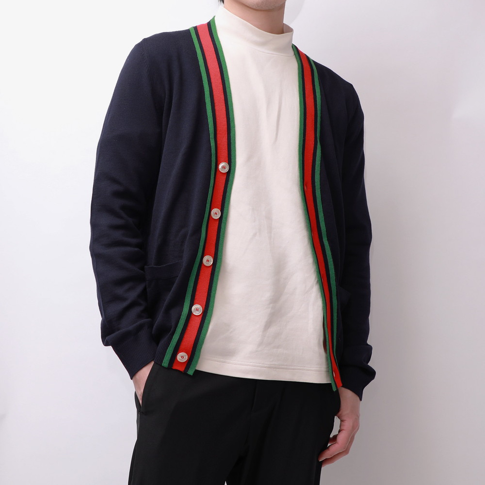 楽天市場 グッチ Gucci ウールニット カーディガン メンズ トップス カーディガン ラグジュアリー ブランド カーデガン ニット ブラック ウェブライン Xkaul 4548 U Stream