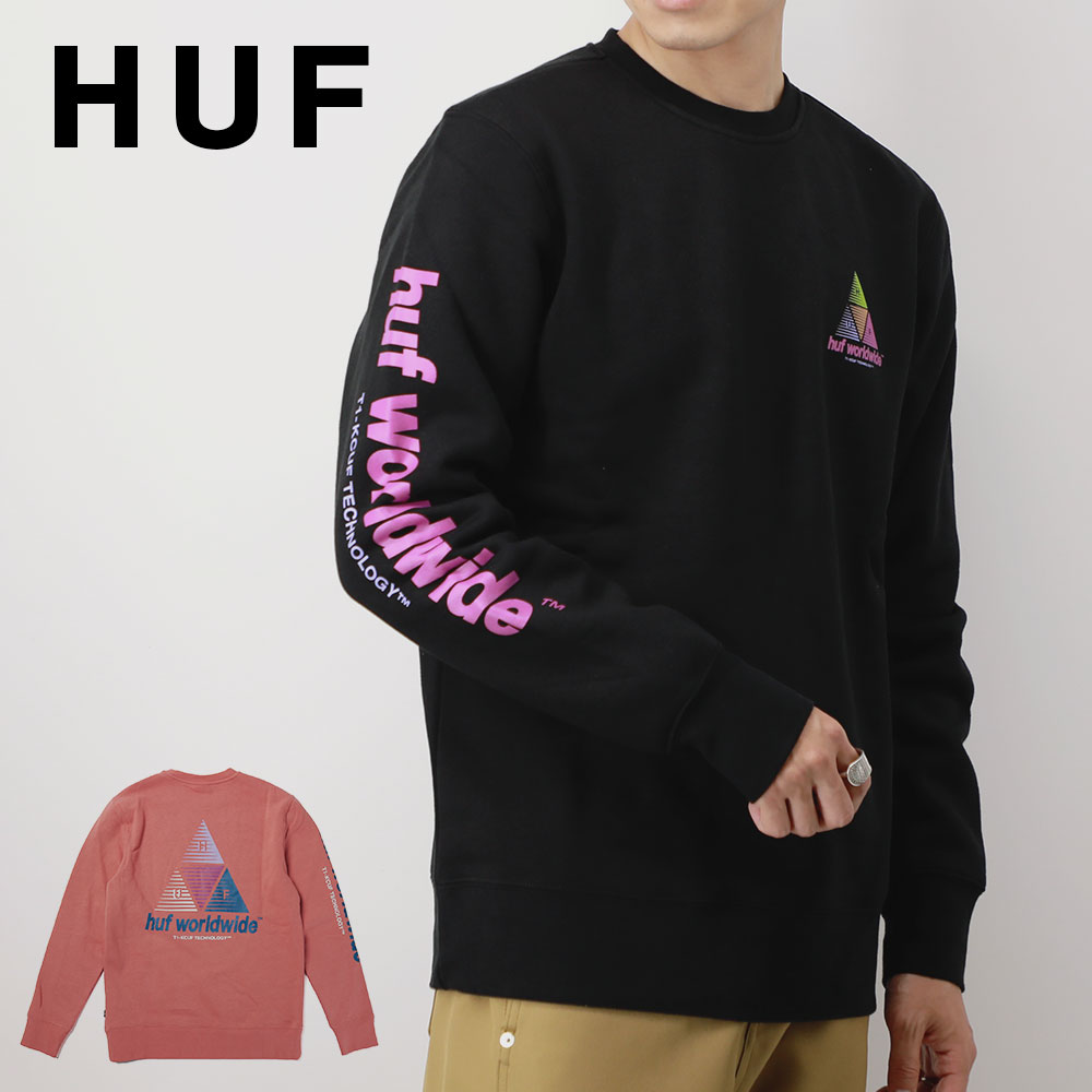 楽天市場 ハフ Huf トレーナー メンズ トップス 長袖 ロングtシャツ 黒 スウェット カジュアル ブラック ピンク S M L Xl Pf Tofluss