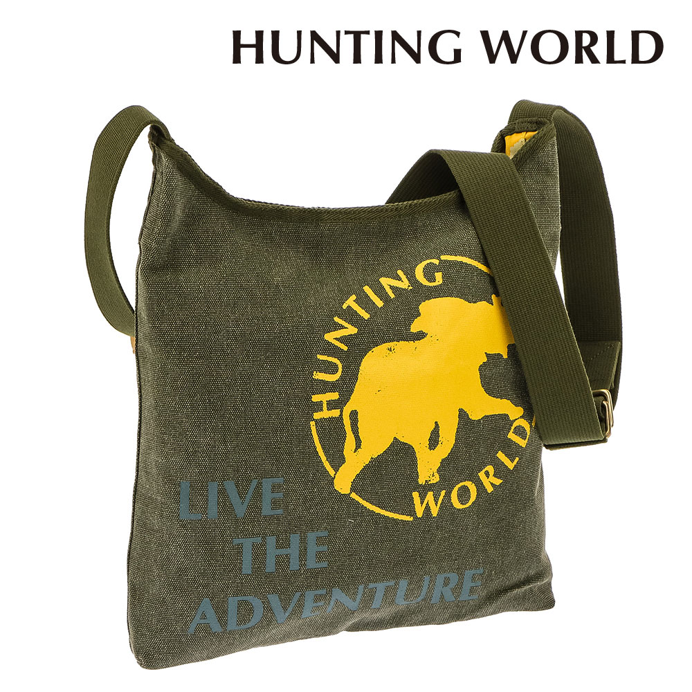 保障できる ハンティングワールド Hunting World ショルダー メンズ バッグ ボルネオ リバーシブル エコバッグ 対応 コットン ナイロン Borneo カジュアル グリーン イエロー 7336 C16 交換無料 Www Papermoney World Com