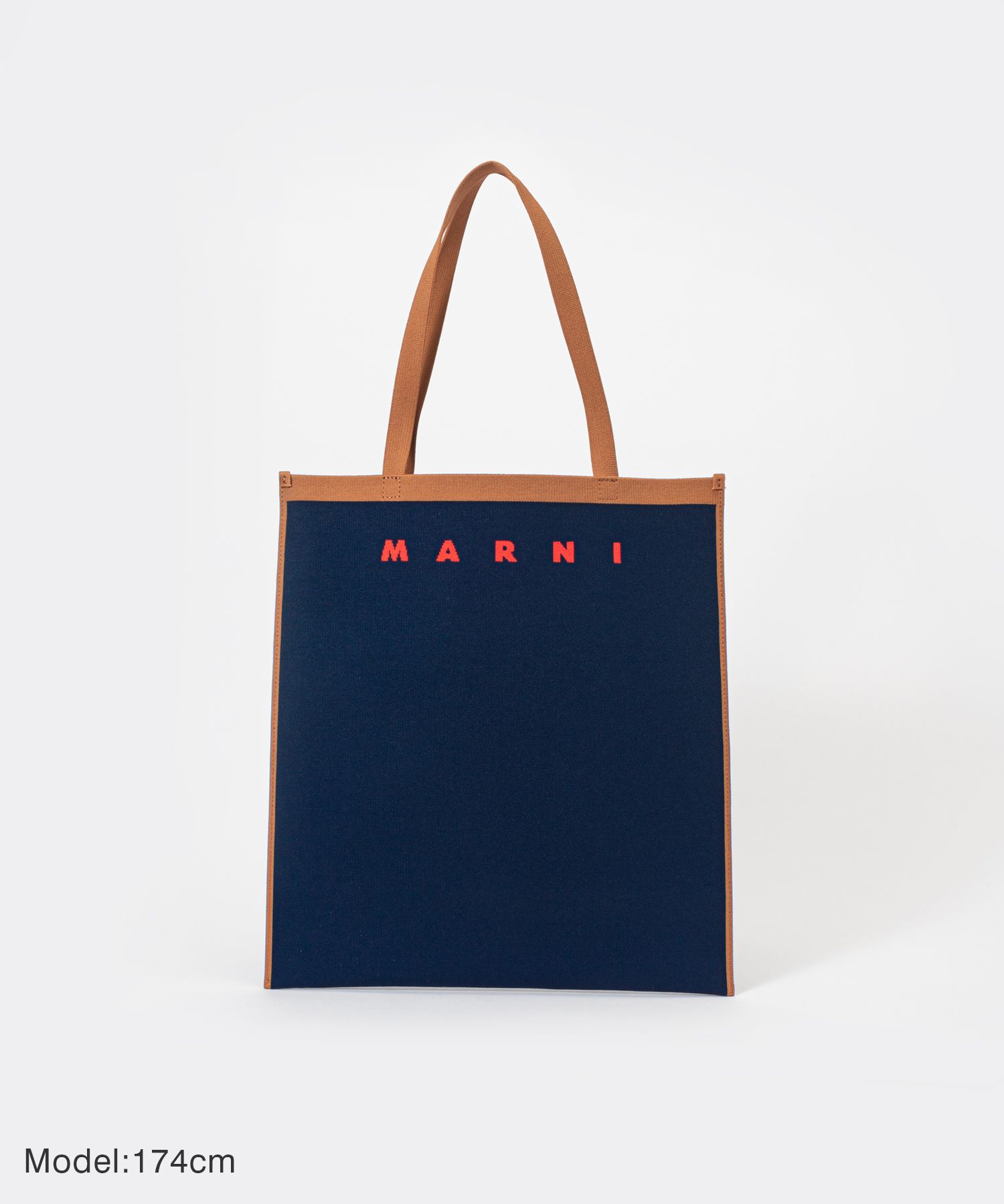 マルニ ショッピングバッグ エコバッグ トートバッグ ピンクボーダー 鞄-