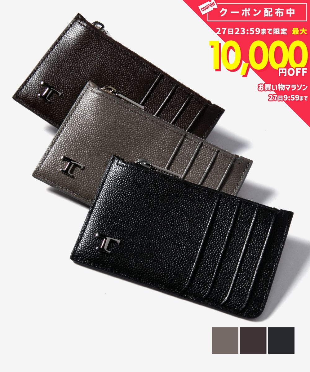 TOD'S T TIMELESS XAMTSYF8300 UGA T TIMELESS METAL LOGO LEATHER CARD CASE FRAGMENT CASE MEN'S WALLET ACCESSORY
