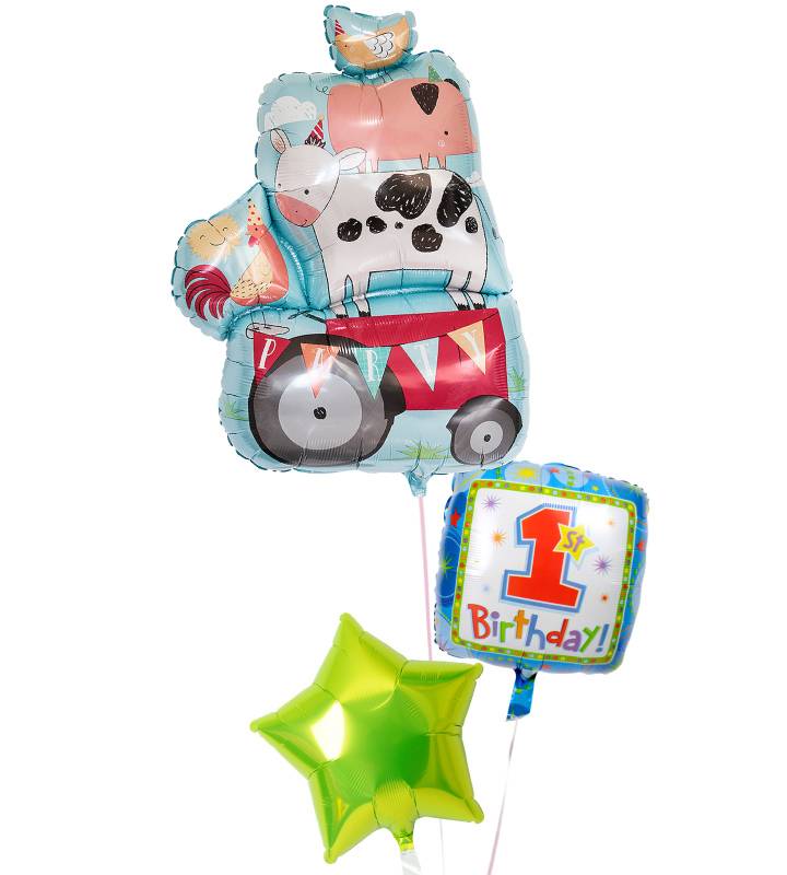 【/土日祝発送/即日】1歳 誕生日 バルーン 風船 ファースト バースデー 飾り付け 装飾 お祝い ギフト 即日 g-1st-0050 ヘリウムガス入り 浮いて届く 電報 写真映え【楽ギフ_メッセ入力】【_年中無休】