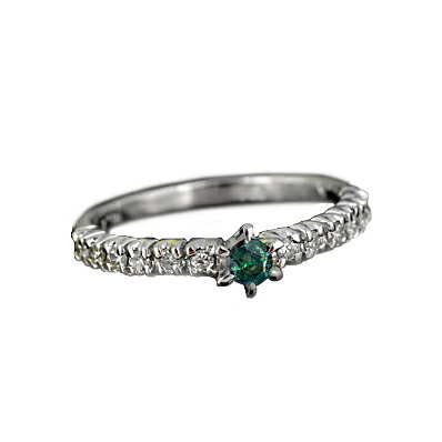 【選べる地金】天然アレキサンドライトリング 0.12ct Pt900 / K18WG|ubazakura