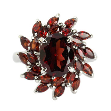 ガーネット サンフラワーリング 4.0ct SV925｜ubazakura