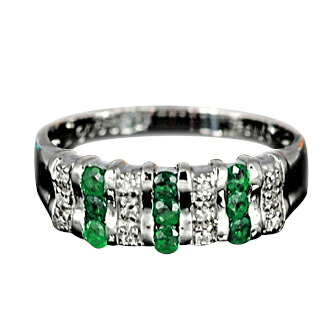 【選べる地金】エメラルド リング 0.3ct Pt100/K10WG