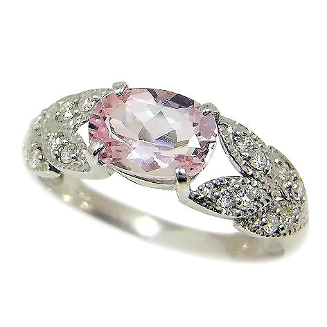 【選べる地金】ピンク モルガナイト リング 0.6ct K10WG/K10YG|ubazakura
