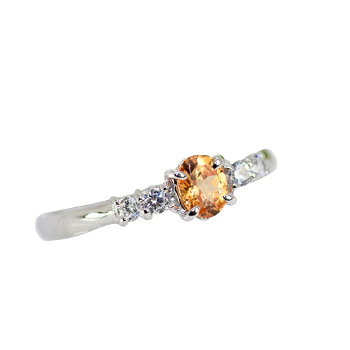 【選べる地金】スペサータイト ガーネット リング 0.3ct K10WG/K18WG｜ubazakura