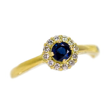 【選べる地金】サファイヤ リング 0.35ct K10WG/K10YG/K18WG/K18YG|ubazakura