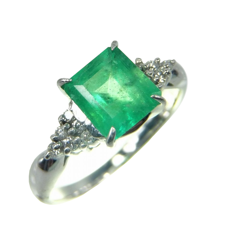 楽天市場】pt900 エメラルド ダイヤモンドリング 【送料無料】【刻印