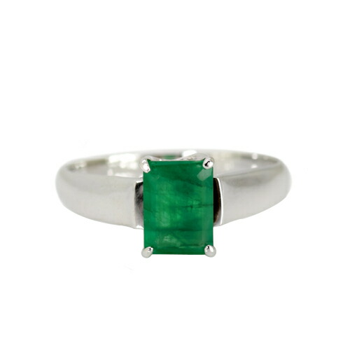 【選べる地金】エメラルド リング 0.8ct SV925 /K10WG/K10YG