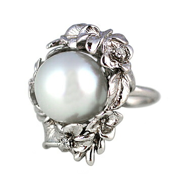 楽天市場】白蝶パール リング 16mm Pt900 南洋 真珠 超大粒 : ubazakura