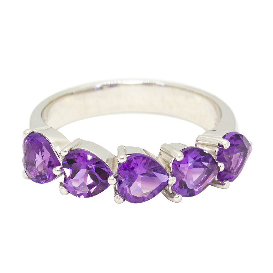 アメジスト リング 2.0ct ハートカット SV925｜ubazakura