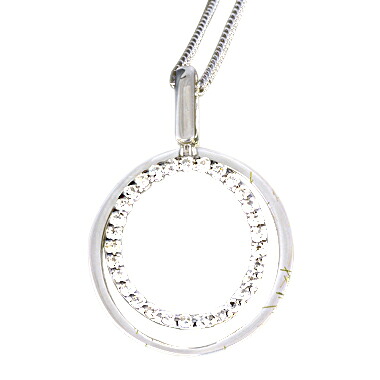 【選べる地金】ダイヤモンド サークル スイング ペンダント 0.3ct K18WG/K18YG｜ubazakura