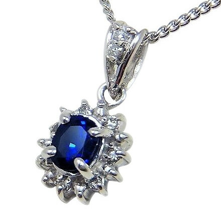 サファイヤ ペンダント 0.5ct Pt100|ubazakura