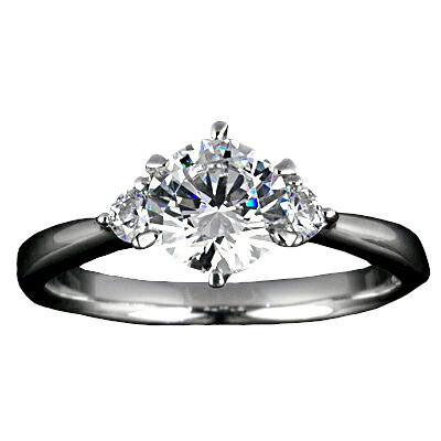 『Pt900空枠』婚約指輪用空枠6本爪タイプ0.7ct ダイヤモンド用 Pt900｜ubazakura