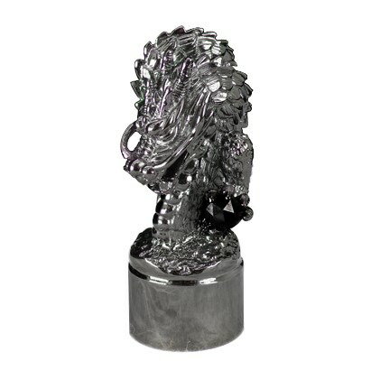 認め印 龍画題 丸印 SV925 〔芸術品〕黒いこと金剛石付